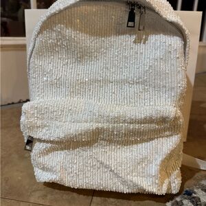 Generation Love White Sequined Backpack